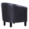 Black Synthetic Leather Wooden Frame Hotel Tub Chair