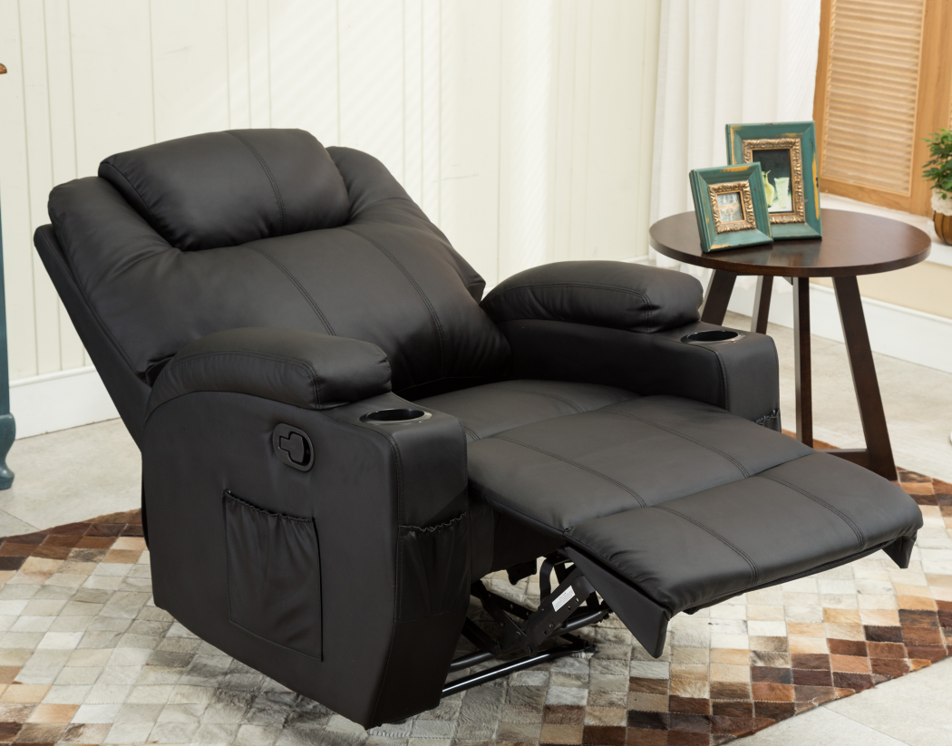 Fabric Manual Reclining Single Recliner Sofa Chair with Cup Holder